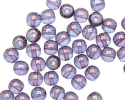 Czech Glass Luster Transparent Amethyst Round 6mm