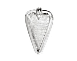 Silver (plated) Lipped Heart Bezel 29x53mm