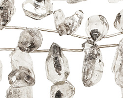 Tourmilated Quartz Faceted Nugget Drop 8-11x13-20mm