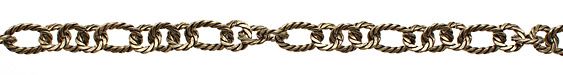 Antique Brass (plated) Roped Oval & Ring Chain