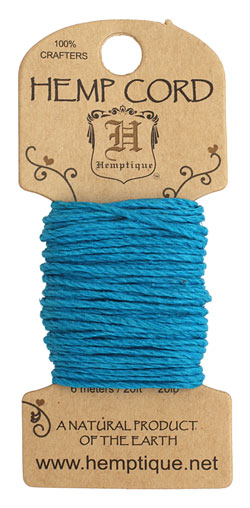 Turquoise Hemp Twine 20 lb, 20 ft