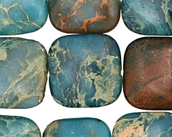Turquoise Impression Jasper Puff Square 20mm