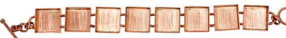 Copper Square Bezel Link Bracelet 17mm