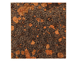 Lillypilly Mottled Raised Flower Embossed Patina Copper Sheet 3"x3", 36 gauge