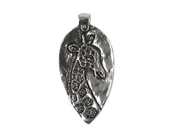 Green Girl Pewter Giraffe Pendant 19x37mm