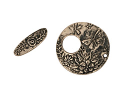 Green Girl Pewter Round Butterfly Toggle 20mm, 15mm bar