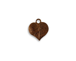 Vintaj Artisan Copper Teensie Nouveau Leaf Charm 12x13mm