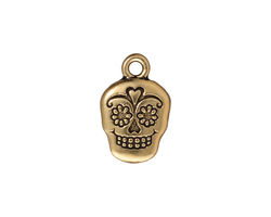TierraCast Antique Gold (plated) Sugar Skull 13x19mm