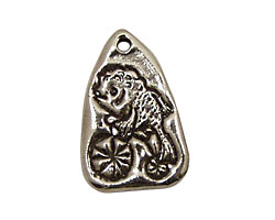 Green Girl Pewter Feminist Fish 18x28mm