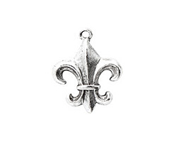 Nunn Design Antique Silver (plated) Fleur Charm 17x23mm