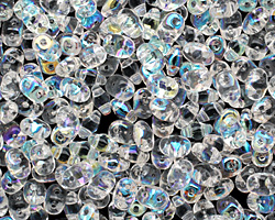 Crystal AB SuperDuo 2x5mm Seed Bead