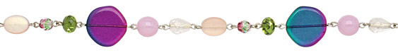 Czech Glass Fantasy Flair Silver (plated) Bead Chain