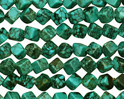 Chinese Turquoise Diagonal Drilled Cube 6mm