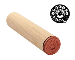Antique Rotary Dial Mini Rubber Stamp 17mm