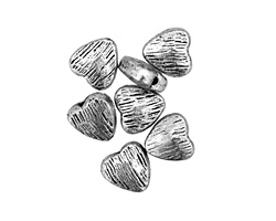 Pewter Textured Heart 8mm