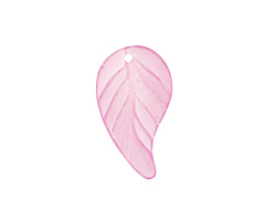 Matte Light Amethyst Lucite Twisted Leaf 13x23mm