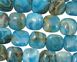 Larimar Blue Crazy Lace Puff Square 10mm