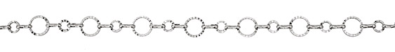 Silver (plated) Etched Rings & Peanut Chain