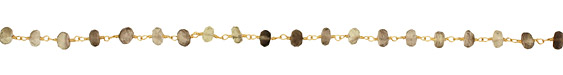 Lemon & Smoky Quartz Faceted Rondelle Gold (plated) Bead Chain
