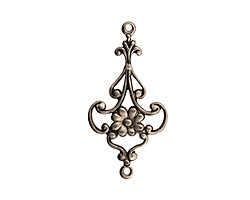 Stampt Antique Pewter (plated) Victorian Daisy Connector 28.5x14mm