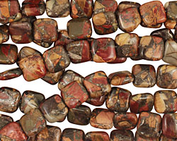 Red Creek Jasper w/ pyrite Puff Square 14mm