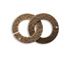 Vintaj Natural Brass Hammered Ring Clasp 32x21mm