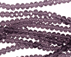 Amethyst Crystal Faceted Rondelle 4mm