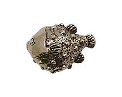 Green Girl Pewter Puffer Fish 15x25mm