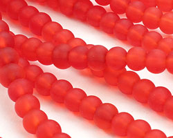 Cherry Red Recycled Glass Rondelle 5x6mm