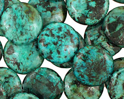 African Turquoise Puff Coin 18mm