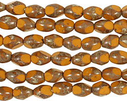 Czech Glass Sweet Potato Picasso Table Cut Rice 8x5mm