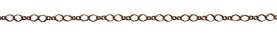 Antique Brass (plated) Twisted Oval & Figure 8 Chain