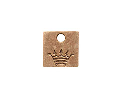 Nunn Design Antique Gold (plated) Mini Square Crown Tag 13mm