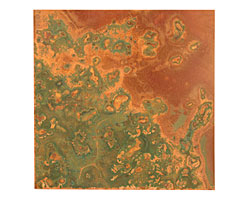 Lillypilly Verde Patina Copper Sheet 3"x3", 36 gauge