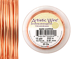 Artistic Wire Bare Copper 20 gauge, 15 yards