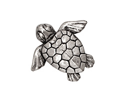 Green Girl Pewter Baby Honu Pendant 27x25mm