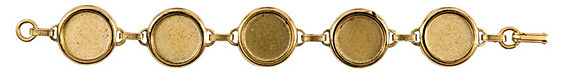 Nunn Design Antique Gold (plated) Large Circle Bezel Bracelet 18mm