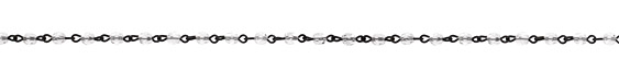 Czech Fire Polished Crystal Faceted Round Black (plated) Bead Chain