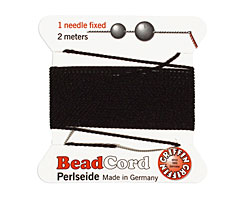Black Griffin Silk Beading Cord Size 8, 2 meters