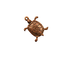 Stampt Antique Copper (plated) Turtle Charm 12.5x17mm