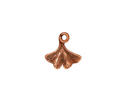 TierraCast Antique Copper (plated) Ginkgo Leaf Charm 12x13mm