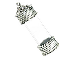 Nunn Design Antique Silver (plated) Glass Keepsake Pendant 59x20mm