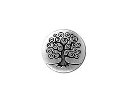 TierraCast Antique Silver (plated) Tree of Life Button 15mm