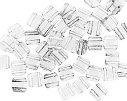 Czech Glass Crystal (with Silver Lining) 2-Hole Tile 6mm