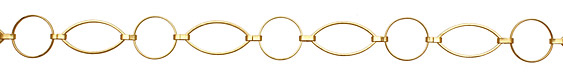 Satin Hamilton Gold (plated) Linked Ring & Horse Eye Chain