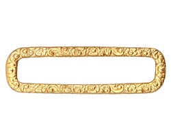 Brass Floral Rectangle Connector 64x18mm