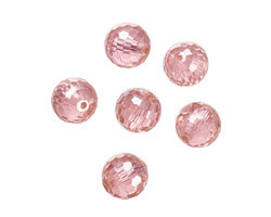 Pink Peony Faceted Round 10mm