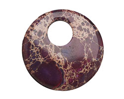 Purple Impression Jasper Coin Pendant 30mm