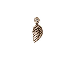 TierraCast Antique Silver (plated) Birch Leaf Charm 7x15mm