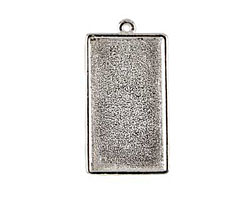 Nunn Design Sterling Silver (plated) Grande Rectangle Bezel Pendant 46x25mm